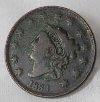 1833 USA Coronet Liberty Head Large One Cent Penny