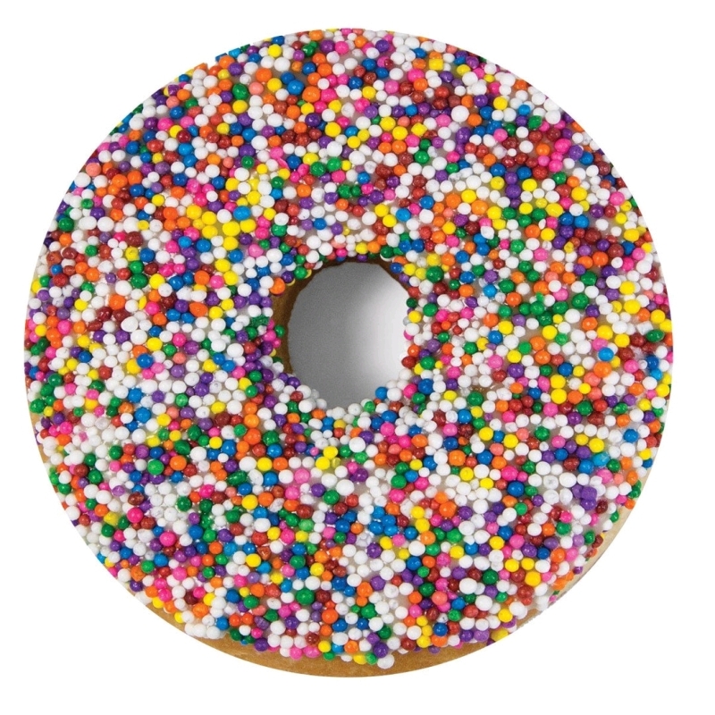 New In Box Calhoun Realistic Sprinkle Donut Throw Blanket 60 Inch Diameter