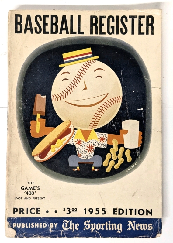 Vintage 1955 Edition BASEBALL REGISTER By The Sporting News Softcover Book