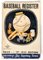 Vintage 1955 Edition BASEBALL REGISTER By The Sporting News Softcover Book