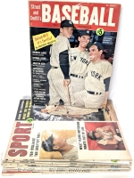 8 Vintage 1950s Baseball Magazines : Street and Smith's Baseball Yearbook, Great Moments in Sports, SPORT, Dell Sportd Baseball Stars - Bagged and Boarded