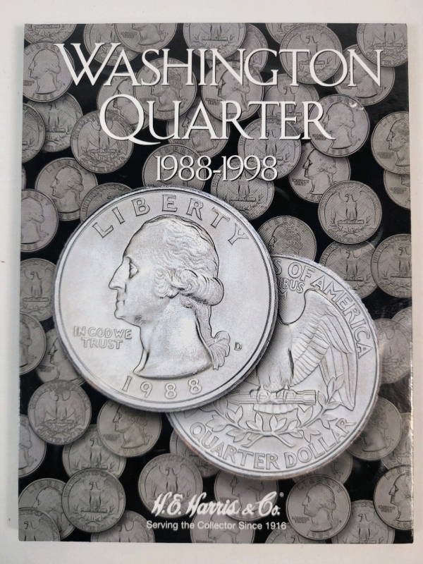 1988 - 1998 USA Washington 25 Cent Quarter Coin Set in Collector Book