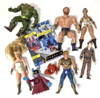 Vintage 1980s He-Man Masters Of The Universe & She-Ra Princess of Power Action Figures: Fisto, Teela, Kobra Kahn (Body Only), She-Ra, Bow, Orko & Collectors' Poster + Real Ghostbusters Peter Venkman