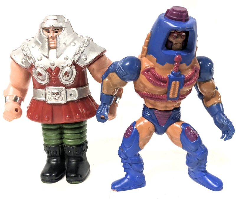 2 Vintage 1982 He-Man Masters Of The Universe Action Figures: Man-E-Faces & Ram Man - Approx 6"