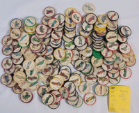 Vintage 1960s Jell-O " Car Wheels " Coins . 194 Coins , Note with Lot Lists Missing 6 Coins