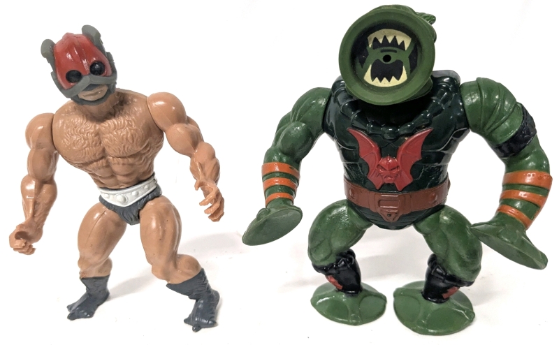 Vintage 1982-84 He-Man Masters Of The Universe Action Figures: Leech & Zodak Approx 6" (Leech Really Does Suck!)