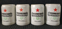 4 Vintage Heineken Beer Mugs Approx 0.5 L each, 5 inches tall.