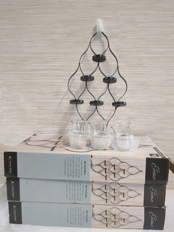 3 New Boxes Encore Home Decor 7pc Metal Wall Sconce Sets