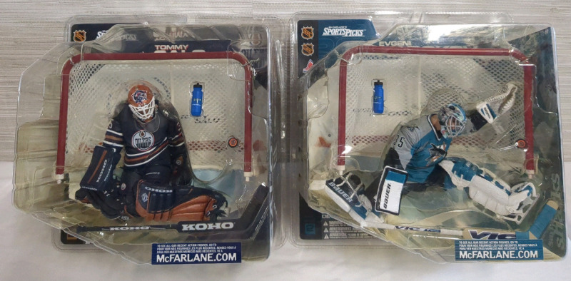 2 Vintage 2001 Sealed NHL Tommy Salo & Evgeni Nabokov McFarlane Sports Picks Figures