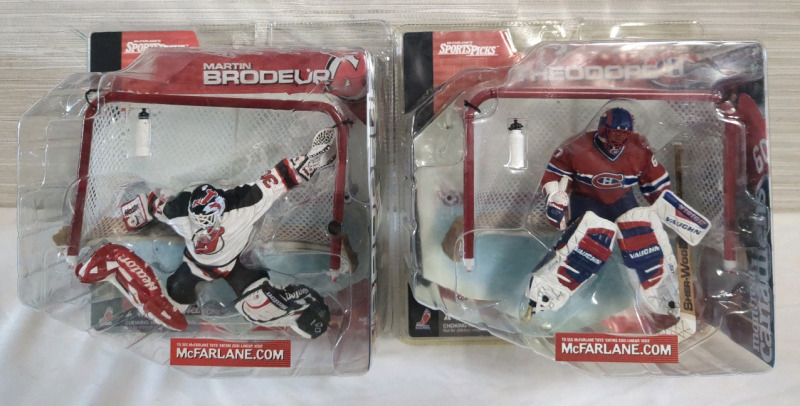 2 Vintage 2001 Sealed NHL Martin Brodeur & Jose Theodore McFarlane Sports Picks Figures