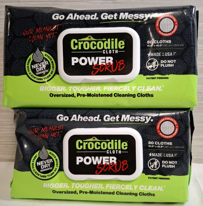 2 New Crocodile Cloth Power Scrub Packets | 80 Cloths per packet
