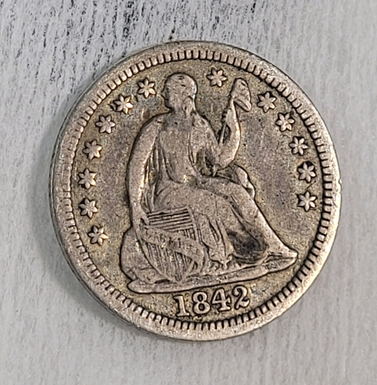 1842 USA Silver Sitting Liberty Half Dime (5-cent) Coin