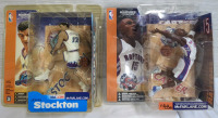 2 Vintage 2002 Sealed NBA Vince Carter & John Stockton McFarlane Sports Picks Figures