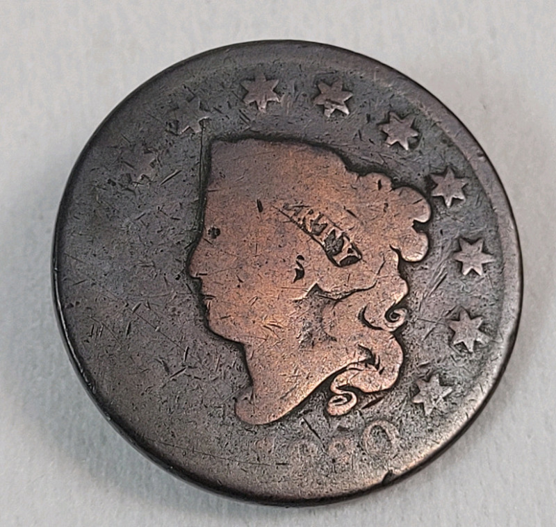 1820 USA Coronet Liberty Head Large One Cent Penny