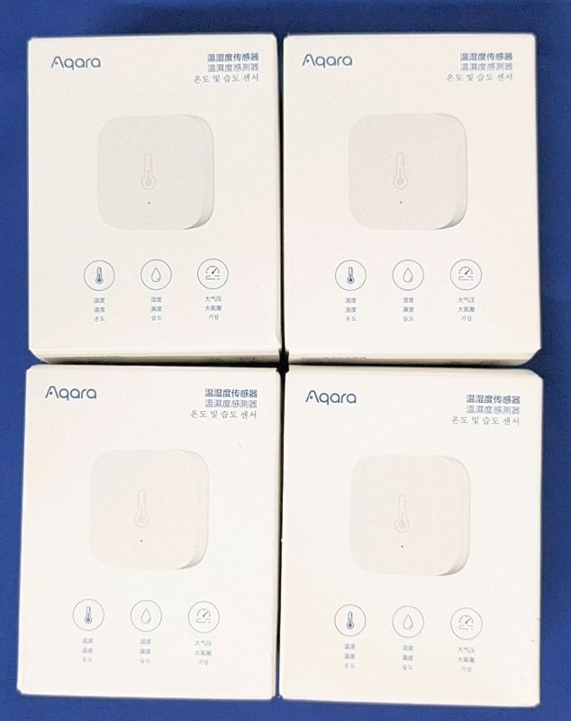 4 New AQARA Zigbee Temperature and Humidity Sensor, Wireless Thermometer Hygrometer for Remote Home Monitoring, Model WSDCQ11LM [AQARA HUB REQUIRED] - Over $90 Retail Value
