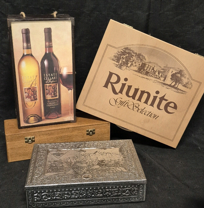 Decorative Wine Boxes & Canadian Tire Metal Box