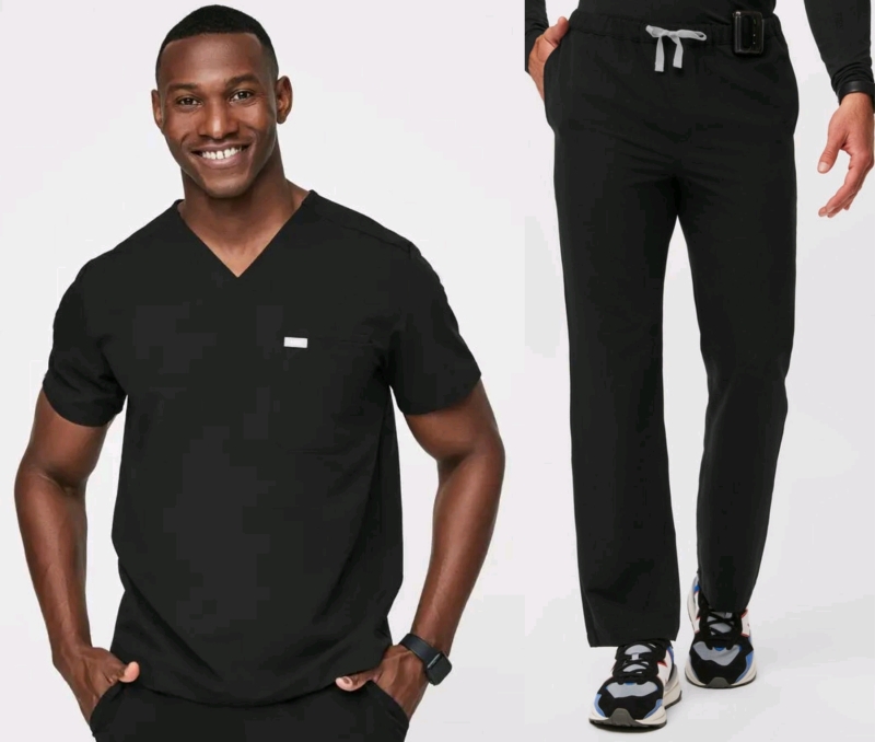 New Size MED / Med Reg Men's FIGS: Leon Three-Pocket Scrub Top & Pisco Straight Leg Scrub Pants | Retails $130+