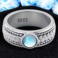 S925 Silver Moonstone style Colour Changing Celtic Knot Ring Unique Vintage Statement Stamped 925 9 Size 9