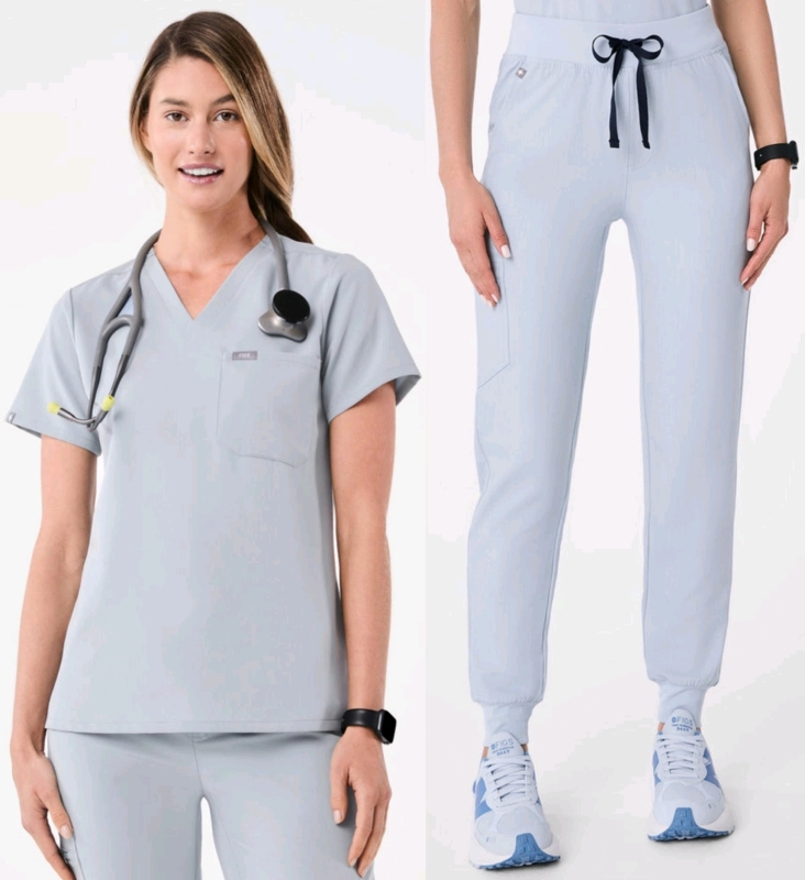 New Size XS / SM Reg Women's FIGS : Catarina One-Pocket Scrub Top & High Waisted Zamora Scrub Pants | Retails Over $130