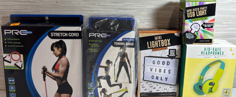 5 New Assorted lot of Pro Strength Strech Cord, Toning Band & more
