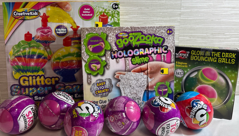 9 New Assorted Toys | Includes 6 Zuru Surprise Boxes| 2 Creative Kids Sand Boxes and more| For Ages 6+