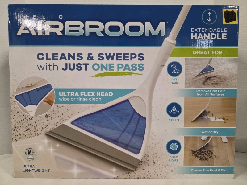 New in Box | Helio AirBroom | Cleans & Sweeps worh Just One Pass