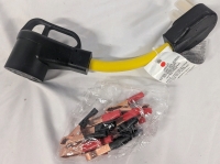 New Electrical Supplies. Adaptor Extension Cord and 10 50amp Clamps. Cord measures 12.5" Long.