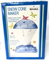 As-New in Box RIVAL Snow Cone Maker - IS150TBL - Uses Regular Ice Cubes From Your Freezer! - Approx 9.75" Tall