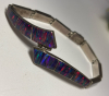 Mexico 950 Sterling Black Opal Inlay Bracelet Box Clasp 6.5 Inches - 2