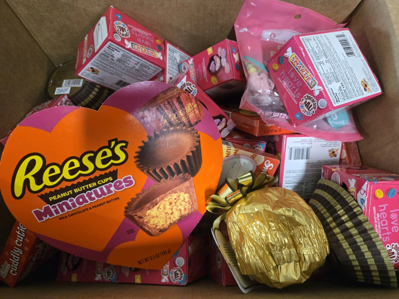 New | Large Box Of 50+ Candy & Chocolates | Includes Smarties Love Hearts, Sweethearts, Reese's And More!