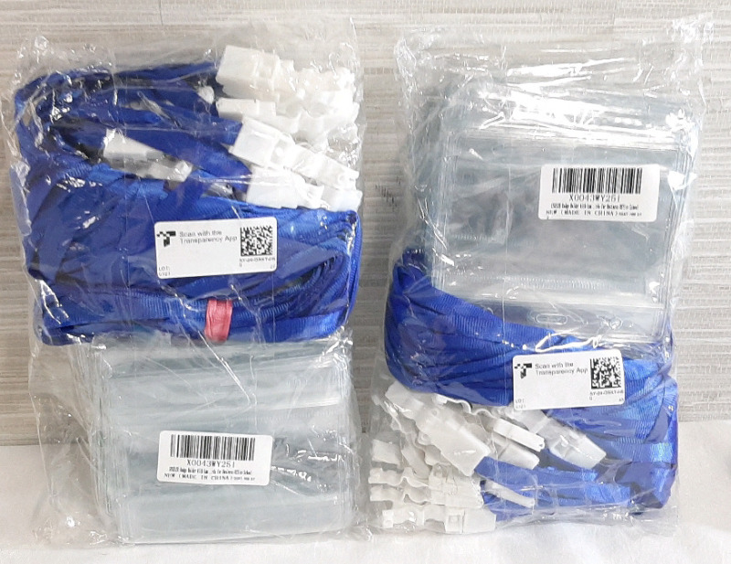 2 New Bags of Badge Covers and Lanyards | Estimated 50+ Covers & Lanyards In Each Bag, Covers Are Roughly 3&frac12;"&times;3&frac12;"
