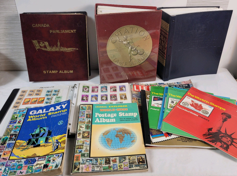 World Postage Stamps & Stamp Collecting Books Lot .