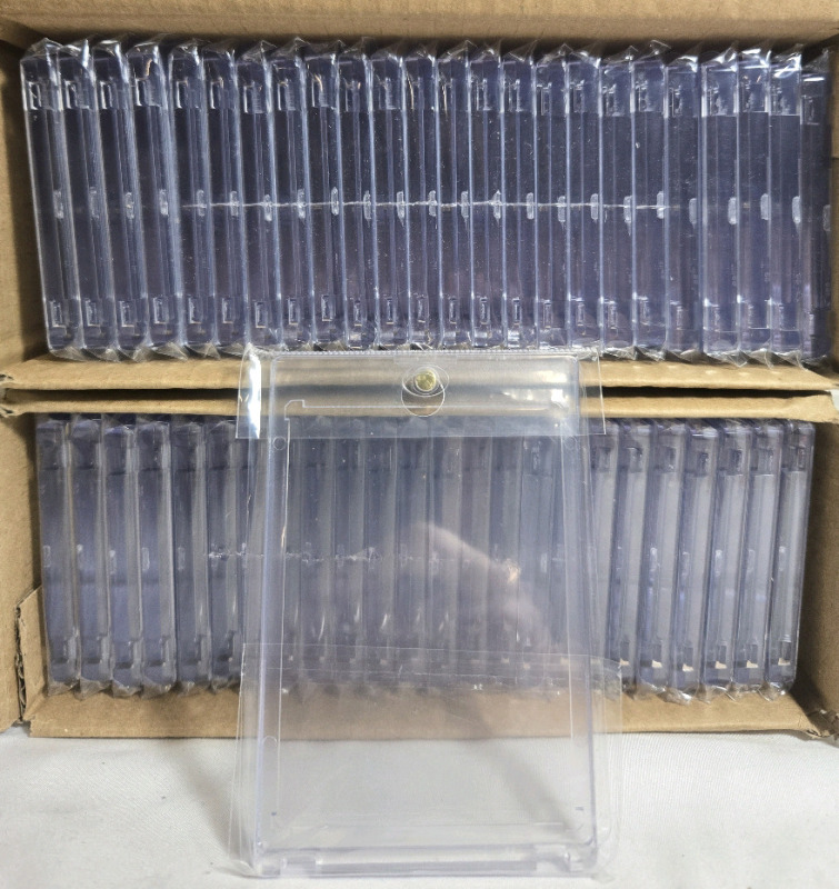50 New | Hard Plastic Tarding Card Protective Cases W/ Magnetic Seal | 3" x 4.5" Each