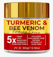Turmeric Bee Venom Moisturizer 5x Firming and Lifting, with Hyaluronic Acid / Vitamin C+E and Collagen Approximately 2 x 1.60 inch 60g