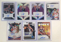 2021 - 23 Panini NBA Basketball Rookie Autographed Insert Trading Cards . 7 Trading Cards in Top Loaders