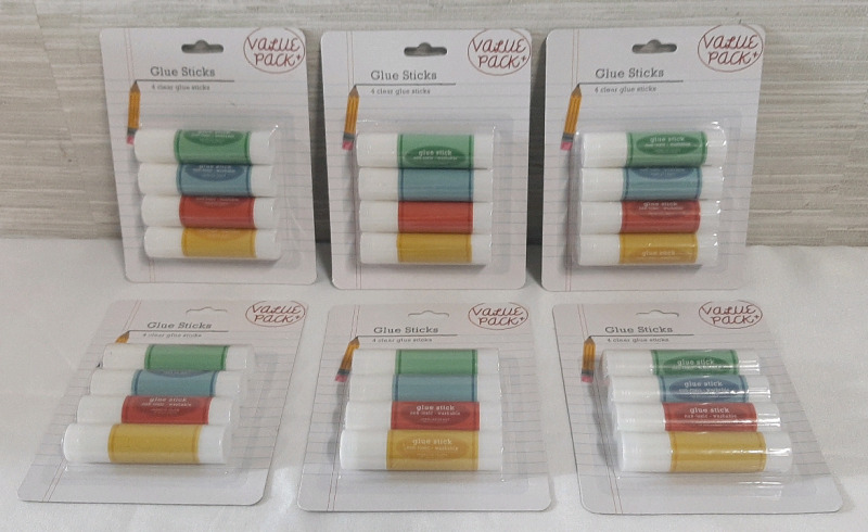 6 New Packs of 4pc Clear Glue Sticks