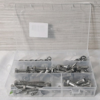 Assortment Box of Washers & Lag Screws | 50+ Pieces in Total, Box Measures 8" Wide, 5" Long | Box has Damage, Does not Impact Products Inside, Sold as is