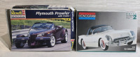 2 Vintage | Model Kit Cars- Plymouth Prowler W/ Trailer & '53 Corvette- 1:24 Scale Skill Level 2