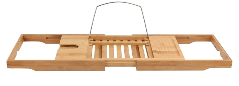 New in Box GLACIER BAY Expandable Bamboo Bathtub Tray - Fits Most Bathtubs! - 27.5" &times; 8.9" &times; 1.6"