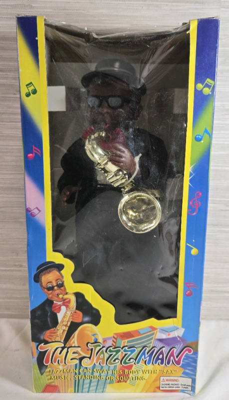 New In Box | The Jazzman- Can Sway His Body W/ Sax Music Standing Or Squatting | 14" Tall