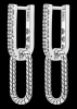 925 Sterling 2 Drop U Pierced Earrings W / Stones and Rope Texture 1.25 inch 3 Claw Stone Stud Earrings .5 inch - 2