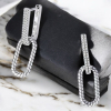 925 Sterling 2 Drop U Pierced Earrings W / Stones and Rope Texture 1.25 inch 3 Claw Stone Stud Earrings .5 inch - 3