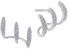 925 Sterling 2 Drop U Pierced Earrings W / Stones and Rope Texture 1.25 inch 3 Claw Stone Stud Earrings .5 inch - 5