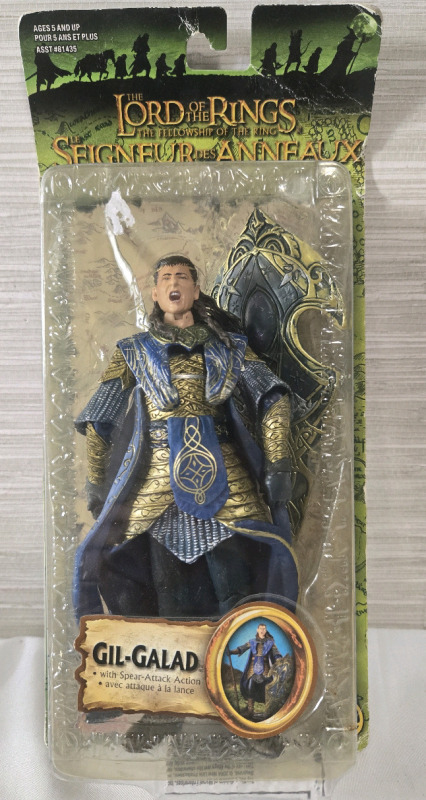 As New | Lord Of The Rings: The Fellowship Of The Ring Gil-Galad W/ Spear Attack Action 7" Tall