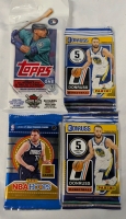 4 New Sealed Sport Trading Card Packs. 3 NBA + 1 MLB