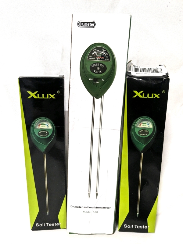 3 New Open Box Soil Moisture Testers/Meters (As-Is)