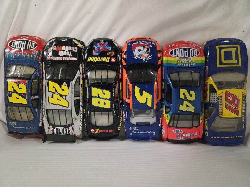 6 Vintage | 1/24 Scale Nascar Diecasts | Includes Monte Carlo, Ford Taurus, Thunderbird & Chevy Impala SS