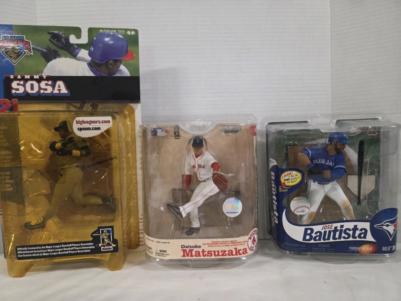 3 McFarlane Sportspicks MLB Figurines | Sammy Sosa, Daisuke Matsuzaka & Jose Bautista