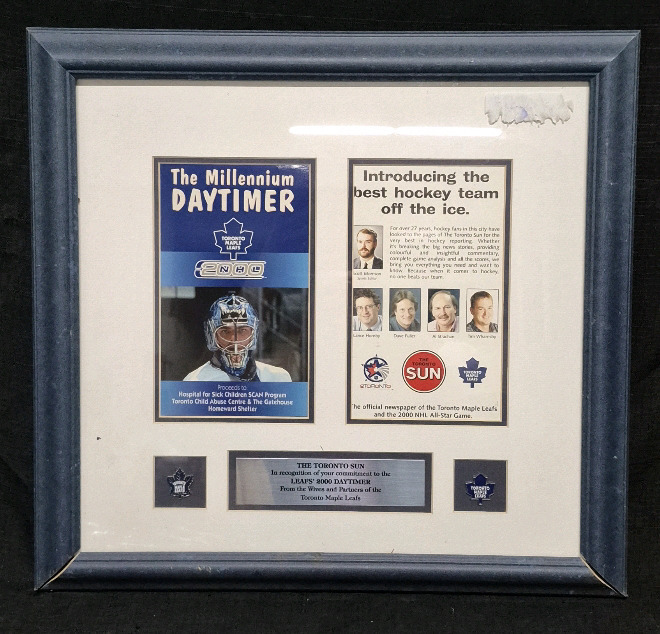 2000 NHL Framed Toronto Maple Leafs The Millennium Daytimer - 18.5 by 17.5"