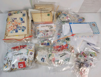 Large World Postage Stamp Lot . Canada , USA , New Zealand , Caribbean Islands , Great Britain plus more